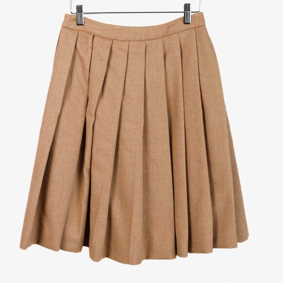 *SOLD* Miu Miu 2007 Tan Wool Pleated Skirt - Picture 2 of 10